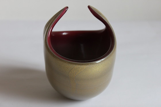 Image 1 of Murano glas goud gevlekte kom, 1950S