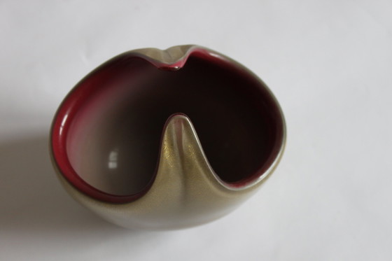 Image 1 of Murano glas goud gevlekte kom, 1950S