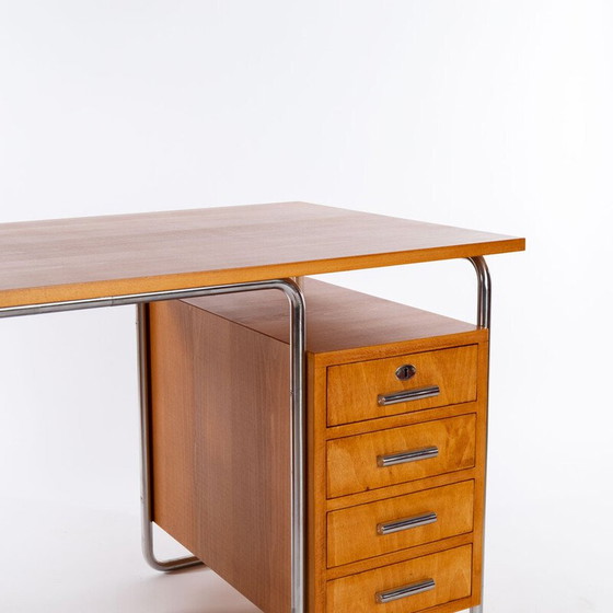 Image 1 of Vintage beukenhouten bureau door Rudolf Vichr voor Vichr a Spol, 1930