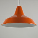 Vintage 1970S Industriële Oranje Metalen Werkplaats Hanglamp.
