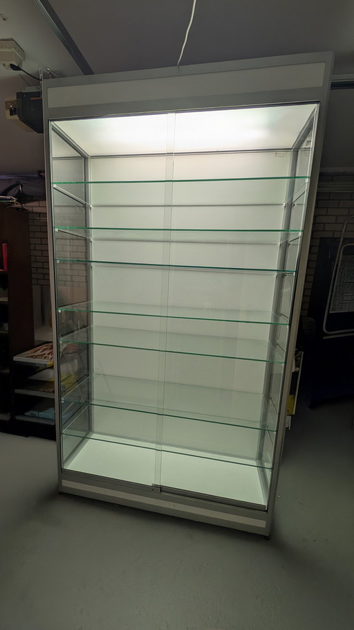 Grote Proffesionele Glazen Vitrine Kast 