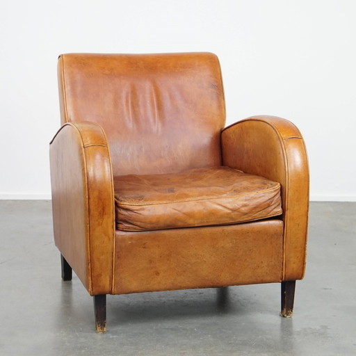 Vintage Schapenleren Design Armchair