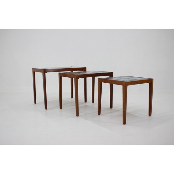 Image 1 of Vintage nesttafels van keramische tegels, Denemarken 1960