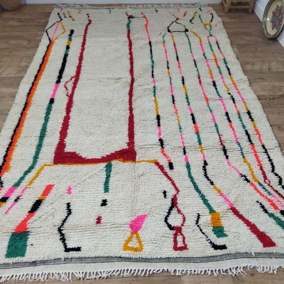 Image 1 of Marokkaans Berber Multicolor Wollen Vloerkleed 307 X 190 Cm - Tapis Berbère Marocain Multicolore En Laine