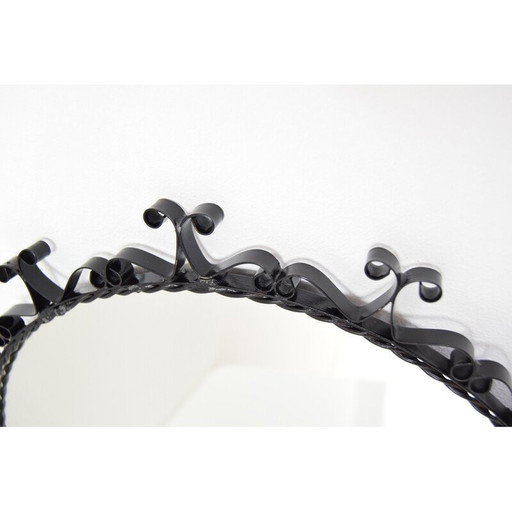 Vintage metalen wandspiegel, Tsjecho-Slowakije 1960