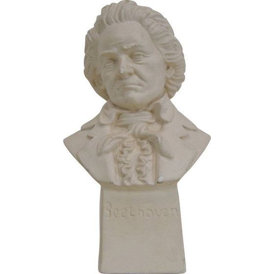 Image 1 of Mid-eeuwse gipsen buste van Ludwig van Beethoven, Portugal 1950