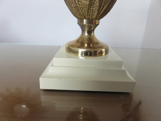 Image 1 of Hollywood Regency Ananaslamp, Messing, 1970