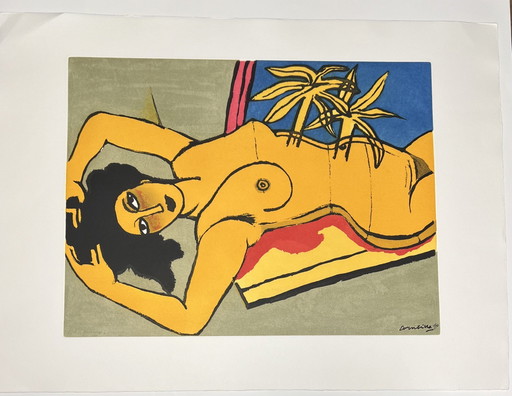 Gesigneerd; Guillaume Corneille Gravure Le Nu Jaune, 1994