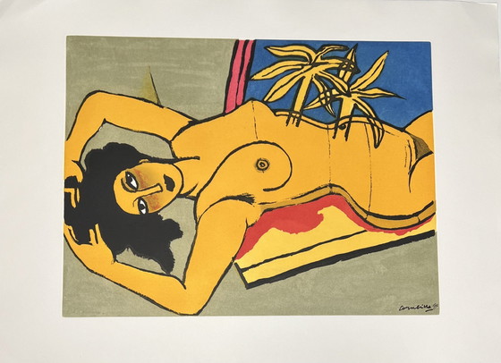 Image 1 of Gesigneerd; Guillaume Corneille Gravure Le Nu Jaune, 1994