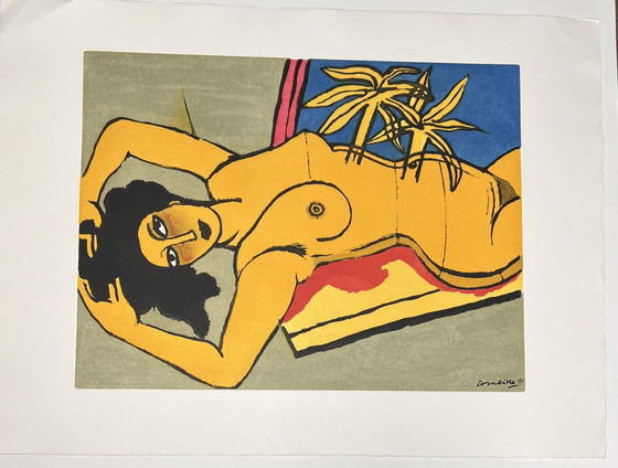 Image 1 of Gesigneerd; Guillaume Corneille Gravure Le Nu Jaune, 1994