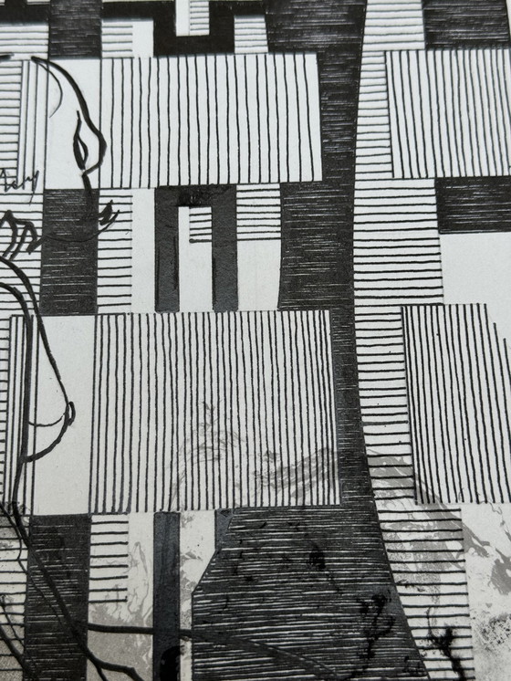 Image 1 of Abstracte inktcompositie (1980) - Eugène Eechaut (1928-2019)