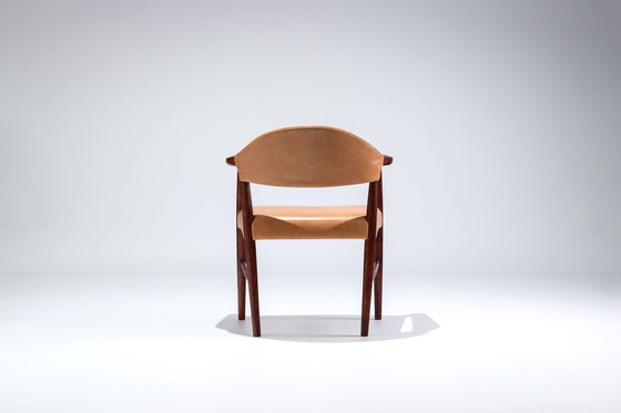 Image 1 of Set leren fauteuils van Kurt Olsen, voor Slagelse Møbelværk