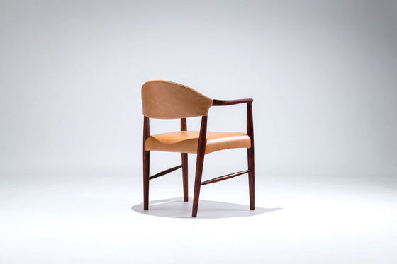 Image 1 of Set leren fauteuils van Kurt Olsen, voor Slagelse Møbelværk