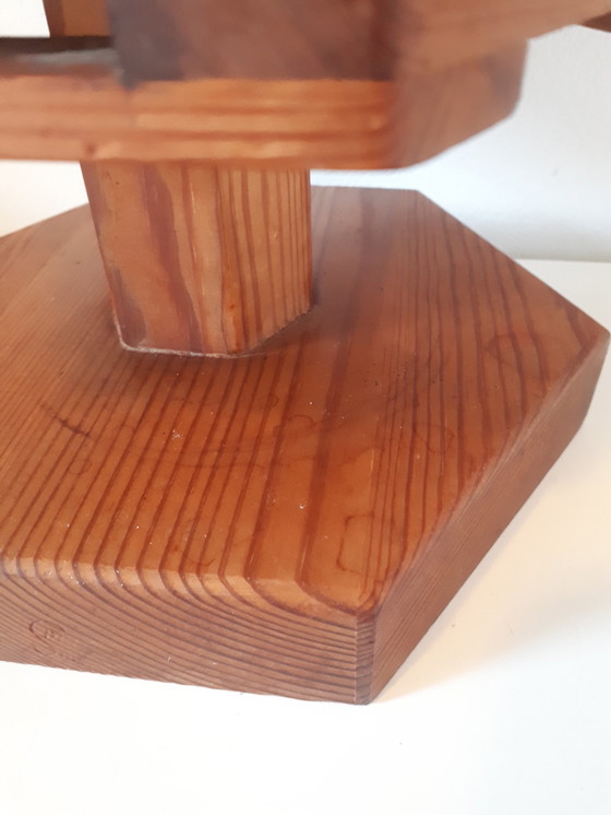 Image 1 of 70's vintage houten lamellen lamp