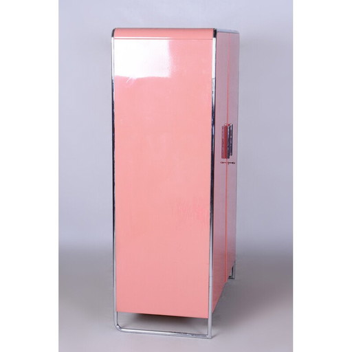 Paar vintage Bauhaus kasten in gelakt hout en verchroomd staal van H. j. Hagemann voor Thonet, Duitsland 1930