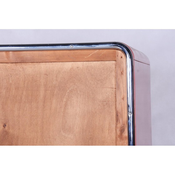 Image 1 of Paar vintage Bauhaus kasten in gelakt hout en verchroomd staal van H. j. Hagemann voor Thonet, Duitsland 1930