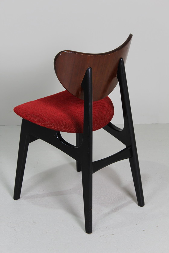 Image 1 of 6X Vintage Eetkamerstoelen G-Plan - Librenza, Rood, Jaren '50/'60