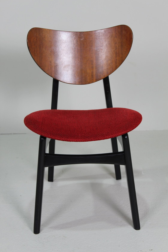 Image 1 of 6X Vintage Eetkamerstoelen G-Plan - Librenza, Rood, Jaren '50/'60