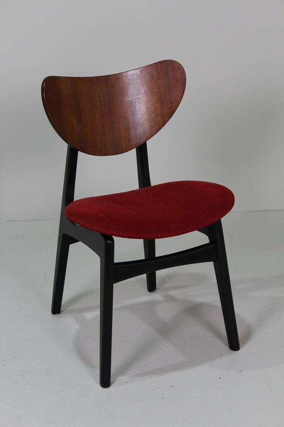 Image 1 of 6X Vintage Eetkamerstoelen G-Plan - Librenza, Rood, Jaren '50/'60