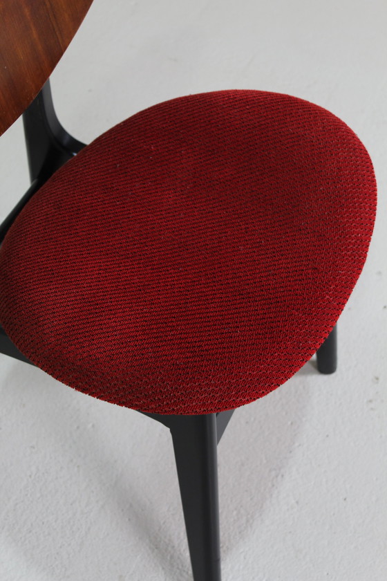 Image 1 of 6X Vintage Eetkamerstoelen G-Plan - Librenza, Rood, Jaren '50/'60