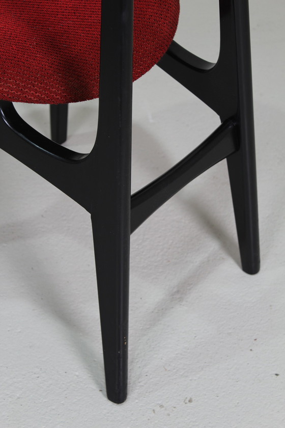 Image 1 of 6X Vintage Eetkamerstoelen G-Plan - Librenza, Rood, Jaren '50/'60