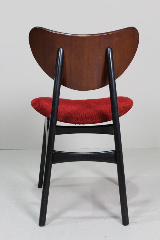 Image 1 of 6X Vintage Eetkamerstoelen G-Plan - Librenza, Rood, Jaren '50/'60