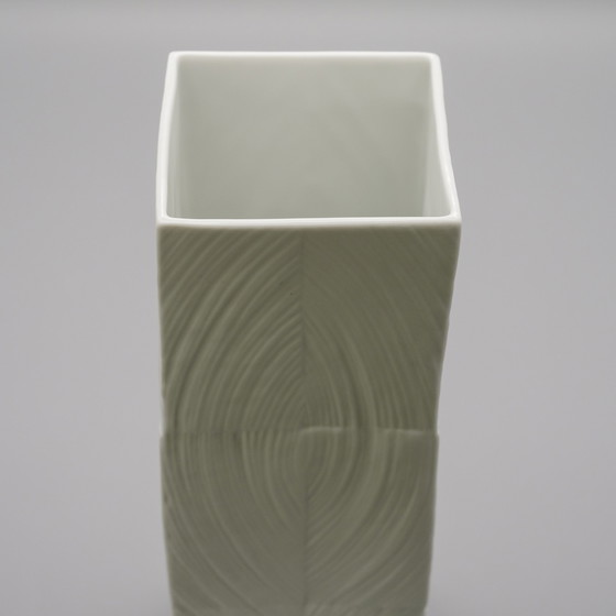 Image 1 of Rosenthal Studio-Linie Vaas OP ART Martin Freyer Bisque Porselein Zeldzaam H 25 cm