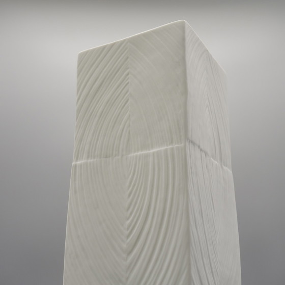 Image 1 of Rosenthal Studio-Linie Vaas OP ART Martin Freyer Bisque Porselein Zeldzaam H 25 cm