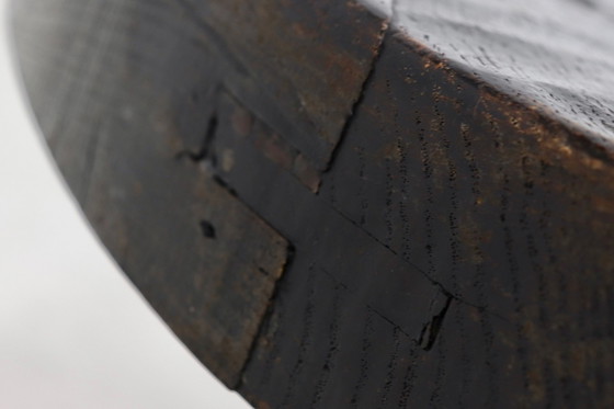 Image 1 of Brutalistische Eiken Driepoot Salontafel