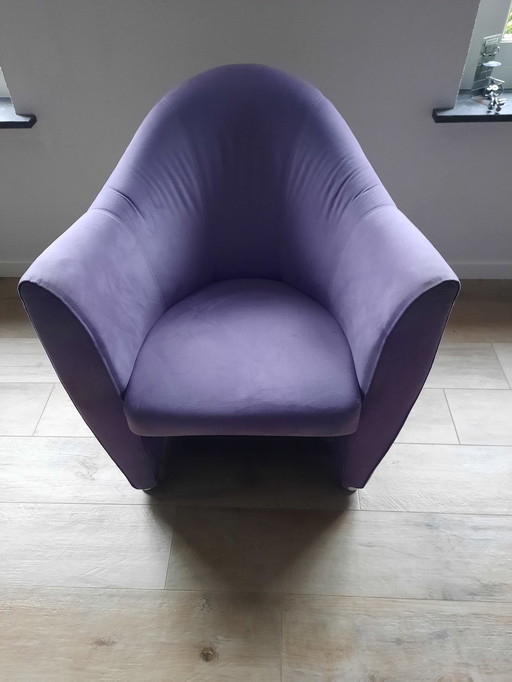 Leolux Sjamaan Fauteuil. Paarse Stof. Design