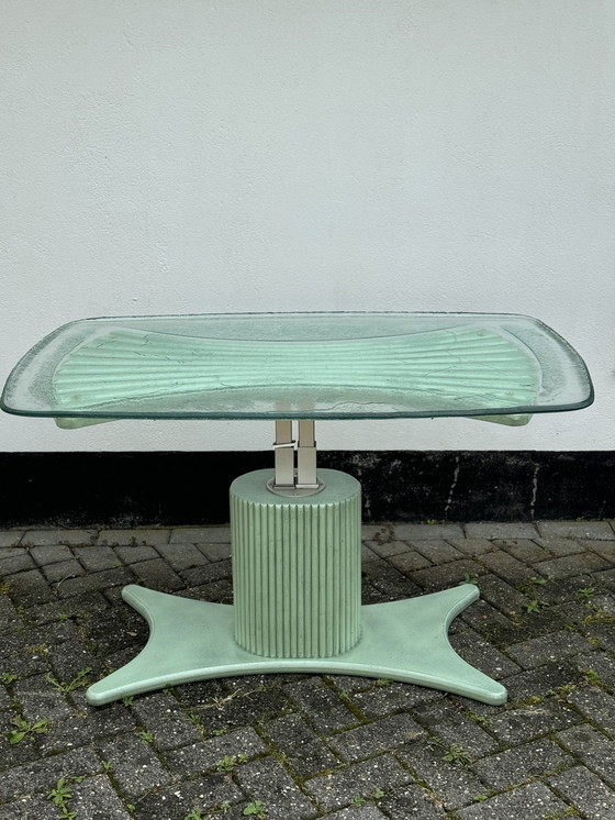 Image 1 of Vintage houten verstelbare tafel en kruk