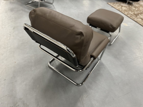 Image 1 of Gelderland 601 Meneer Oberman Fauteuil Met Poef Leer