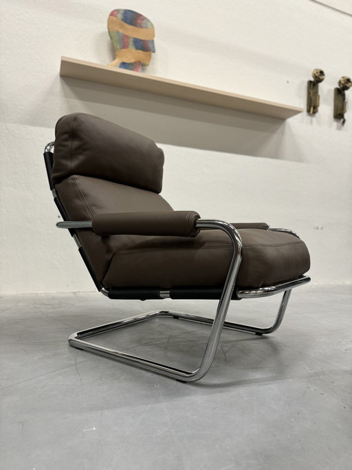 Gelderland 601 Meneer Oberman Fauteuil Met Poef Leer