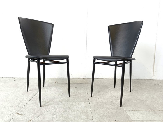 Image 1 of 6x Postmoderne Italiaanse eetkamerstoelen, jaren 1980