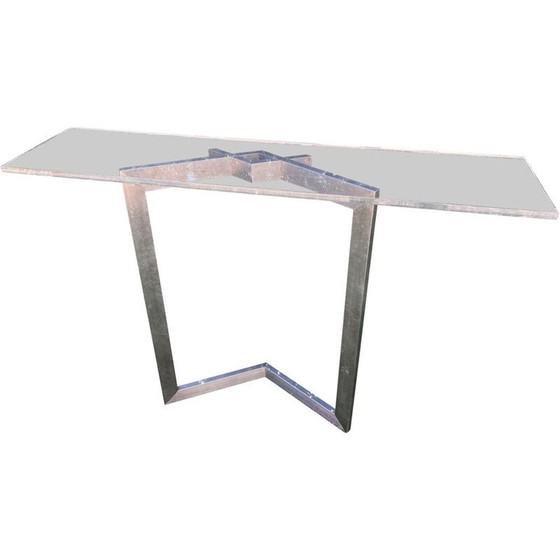 Image 1 of Vintage Legea console van staal en plexiglas, 1970