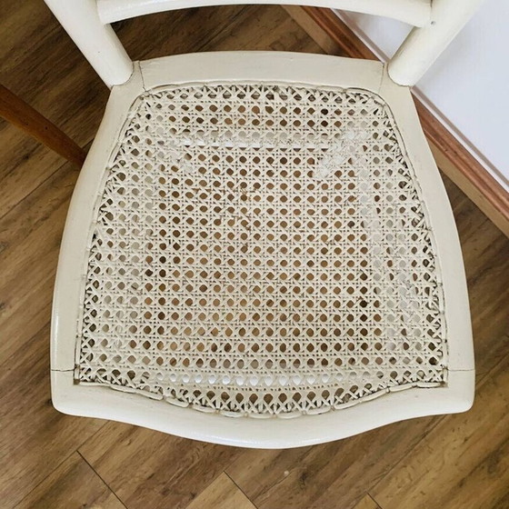 Image 1 of Paar bijpassende vintage stoelen met rieten bekleding