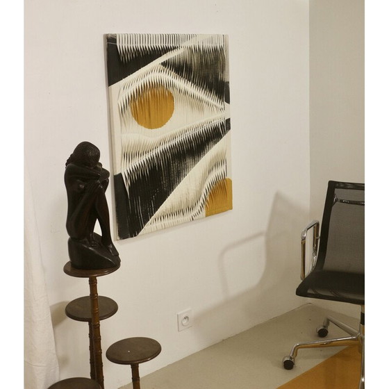 Image 1 of Vintage golf- en reliëfschilderij