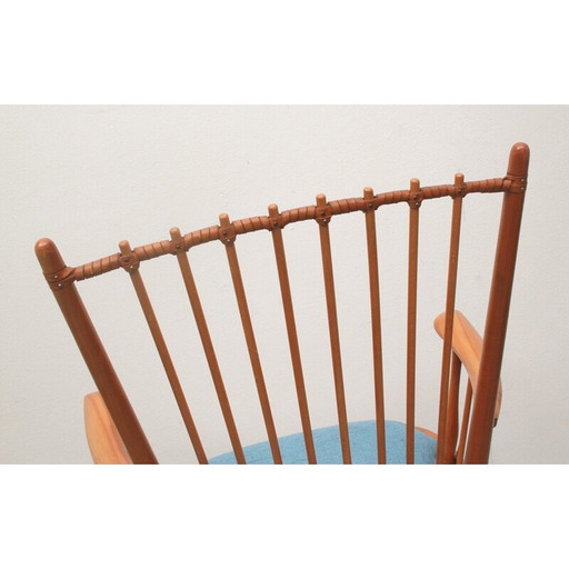 Vintage massief kersen fauteuil van Albert Haberer voor Fleiner, Duitsland 1950