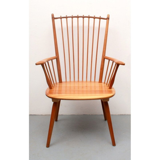 Image 1 of Vintage massief kersen fauteuil van Albert Haberer voor Fleiner, Duitsland 1950