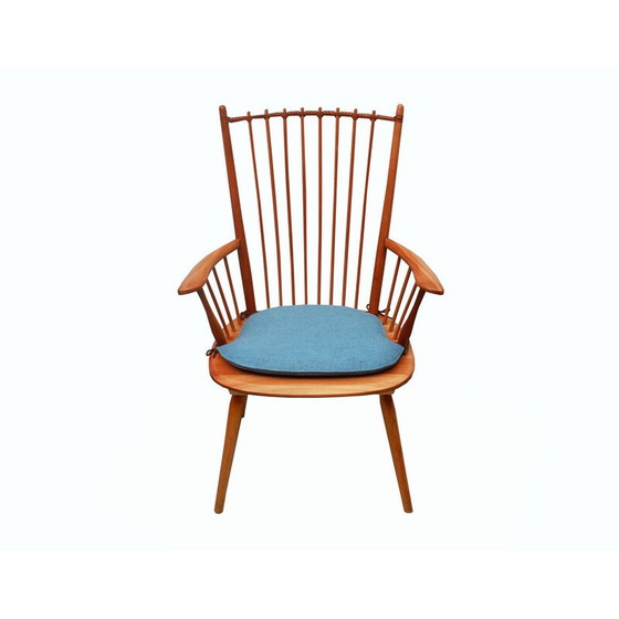 Image 1 of Vintage massief kersen fauteuil van Albert Haberer voor Fleiner, Duitsland 1950