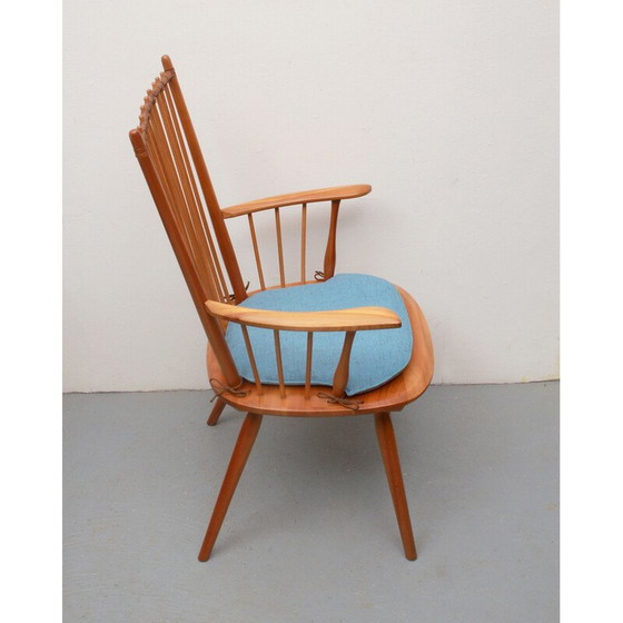Image 1 of Vintage massief kersen fauteuil van Albert Haberer voor Fleiner, Duitsland 1950