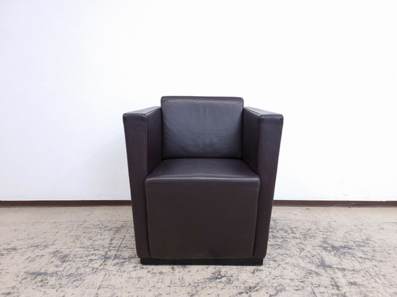 Image 1 of Walter Knoll Elton leren fauteuil echt leren fauteuil design fauteuil in bruin conferentie