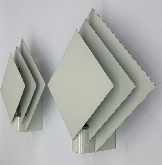 Image 1 of Set Of 2 Luminance Post Modern Minimalist Wall Lamps , 1980S