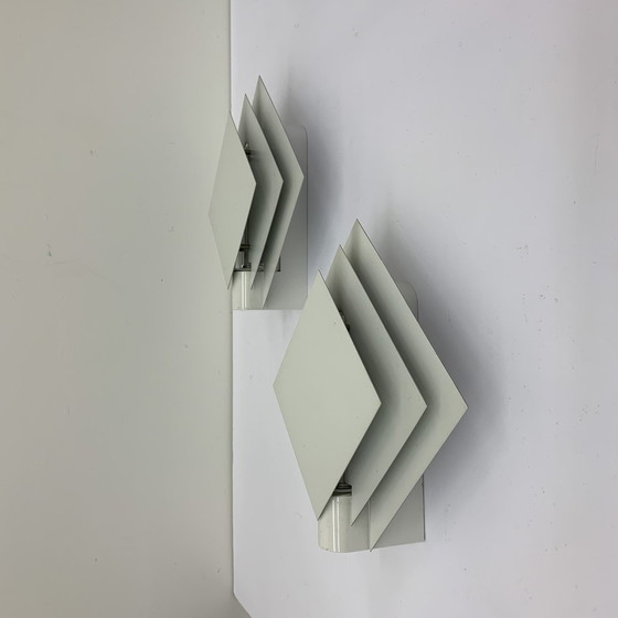 Image 1 of Set Of 2 Luminance Post Modern Minimalist Wall Lamps , 1980S