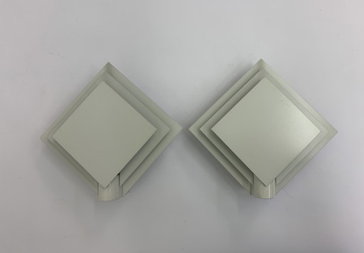 Set Of 2 Luminance Post Modern Minimalist Wall Lamps , 1980S