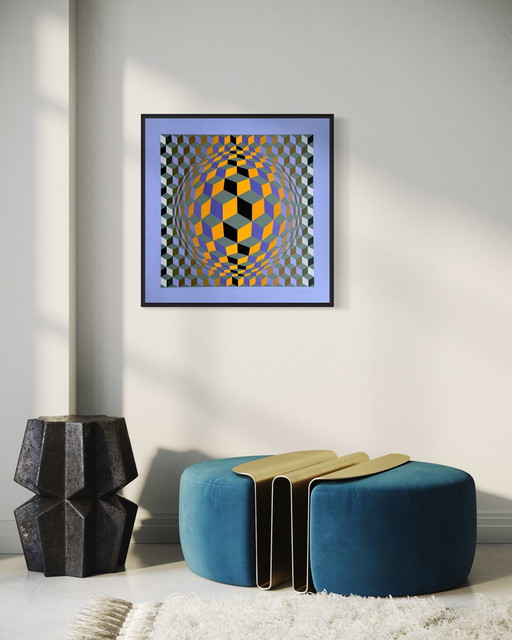 Victor Vasarely - zeefdruk. 1970s