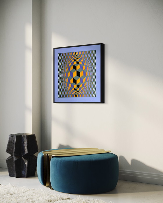 Image 1 of Victor Vasarely - zeefdruk. 1970s