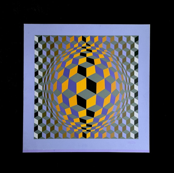 Image 1 of Victor Vasarely - zeefdruk. 1970s