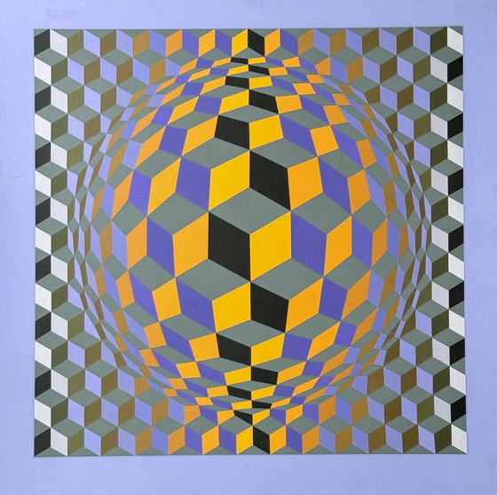 Image 1 of Victor Vasarely - zeefdruk. 1970s