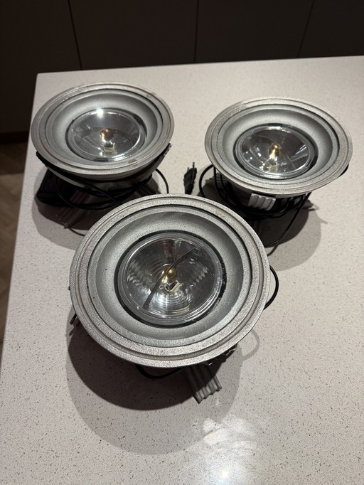 Bernd Beisse Reflector Lampen 3 Stuks Uplight Genummerd 5415, 5417 En 5426 Dimbaar